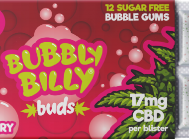 CBD Жевательная резинка Bubbly Billy Buds - Клубника 17мг (12шт)  