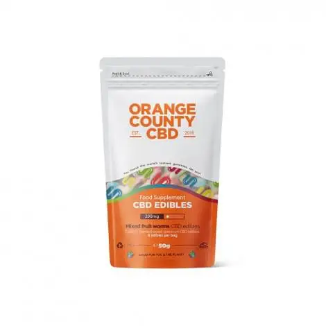 Желейные конфеты червячки Orange County CBD 200мг (8шт)