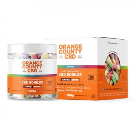 Желейные конфеты червячки Orange County CBD 1200мг (20шт)