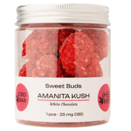 Cukierki CBD Amanita Kush w białej czekoladzie (CBD 250 mg, muchomor czerwony 5 g) 10 szt.