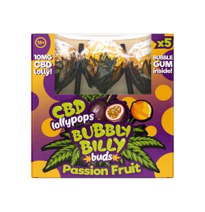 CBD Чупа-чупс Bubbly Billy Buds - Passion Fruit 10mg (5шт)
