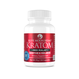 Kratom Red Malay 50pcs (Blue Moon Hemp Capsules)