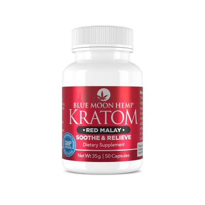 Kratom Red Malay 50pcs (Blue Moon Hemp Capsules)