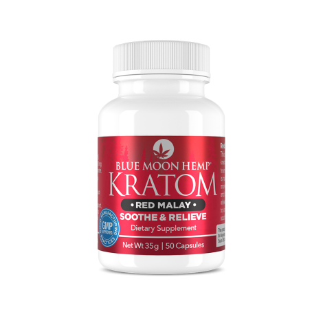 Kratom Red Malay 50pcs (Blue Moon Hemp Capsules)