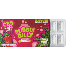 Chicle CBD Bubbly Billy Buds - Fresa 17 mg (12 piezas)