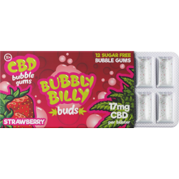 CBD Chewing Gum Bubbly Billy Buds - Strawberry 17mg (12pcs)