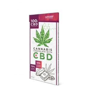 Chocolat noir Euphoria CBD 100mg et graines de chanvre (80g)