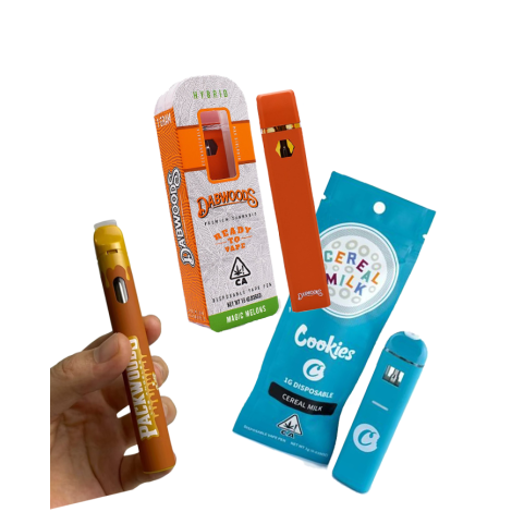 Set mit leeren Vape-Pens (Cookies, Packwood & Runtz und Dabwoods) für 1 ml Destillate