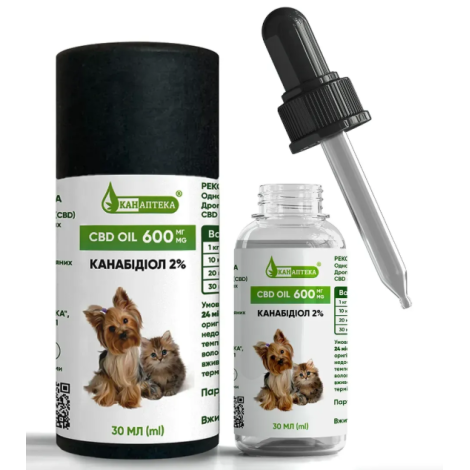 Олія CBD 2% для Тварин (600мг КБД) 30мл
