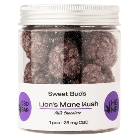 Цукерки CBD Buds Lions Mane Kush (КБД 250мг, Їжовик Гребінчастий 5г) 10шт
