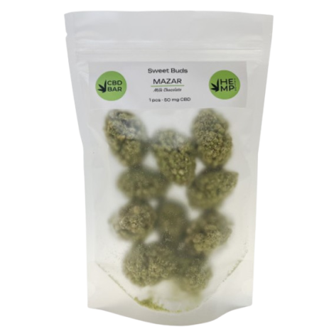 Цукерки CBD Buds MAZAR із молочного шоколаду (КБД 500мг) ZIP-Pack 10шт