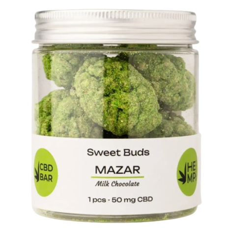Цукерки CBD Buds MAZAR із молочного шоколаду (КБД 500мг) 10шт