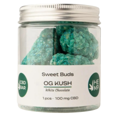 Цукерки CBD Buds OG KUSH із білого шоколаду (КБД 1000мг) 10шт