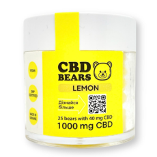 Желейные мишки CBD с лимоном (Магний 500мг, КБД 1000мг) 25шт