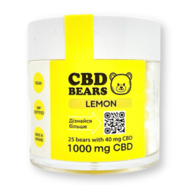 Ositos de goma con CBD y limón (Magnesio 500mg, CBD 1000mg) 25 unidades