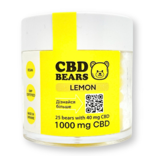 Желейные мишки CBD с лимоном (Магний 500мг, КБД 1000мг) 25шт