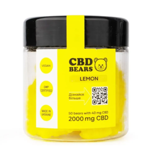 Желейные CBD Мишки со вкусом лимона (Магний 1000мг, КБД 2000мг) 50шт