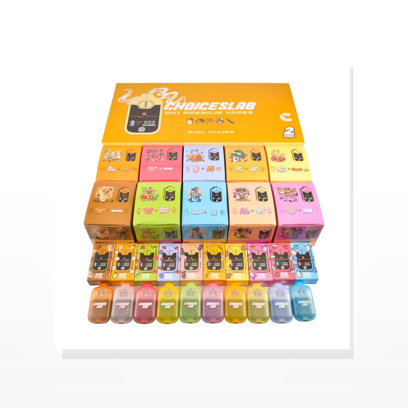 Pusty jednorazowy waporyzator Choices Lab Dual Flavor 2ml (dwie komory, wyświetlacz, zdjęcie 3)